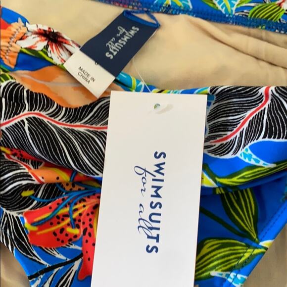 SWIMSUITS FOR ALL Blue Hawaiian foldover brief - Picture 3 of 8